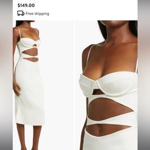 HOUSE OF CB Amalia Dress in Ivory. Size Medium